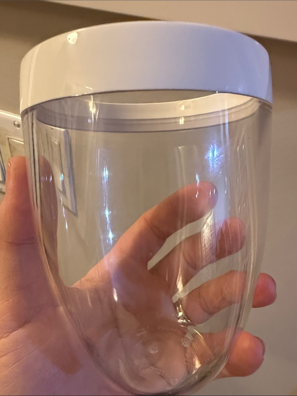 Tupperware Clear tumblers with White rim (Set of 5) with tray - Picture 3 of 7